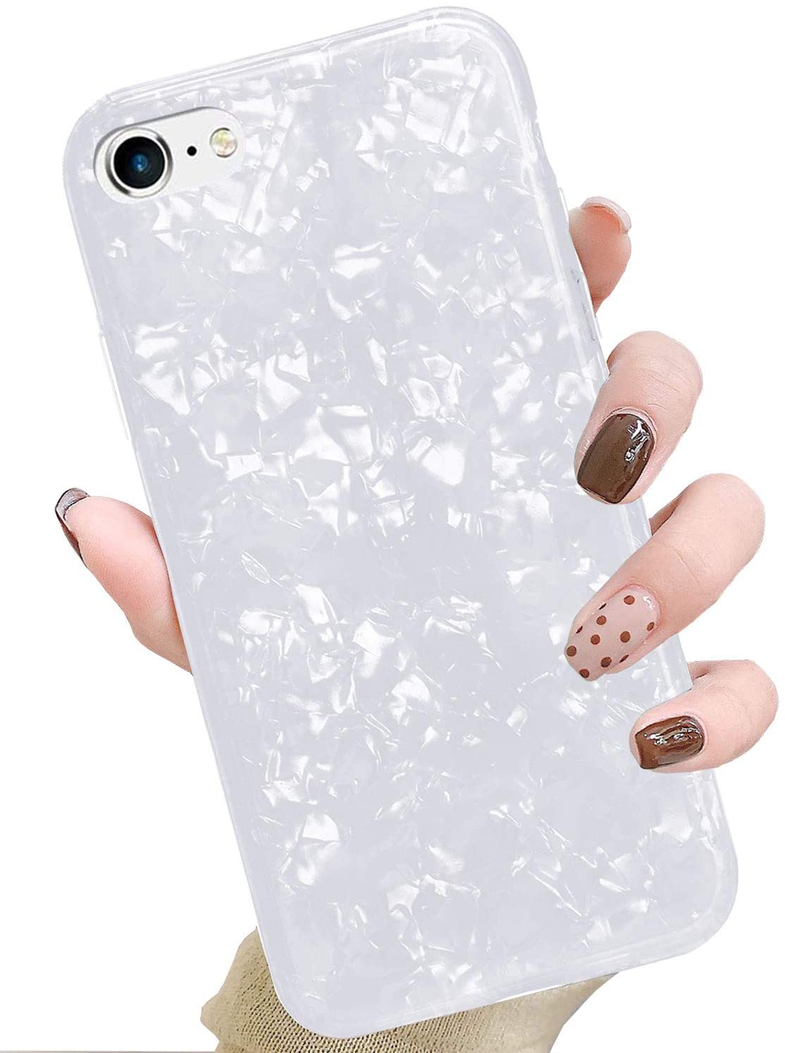 Etui do iPhone SE2022/SE2020/8/7 muszla perłowa biała