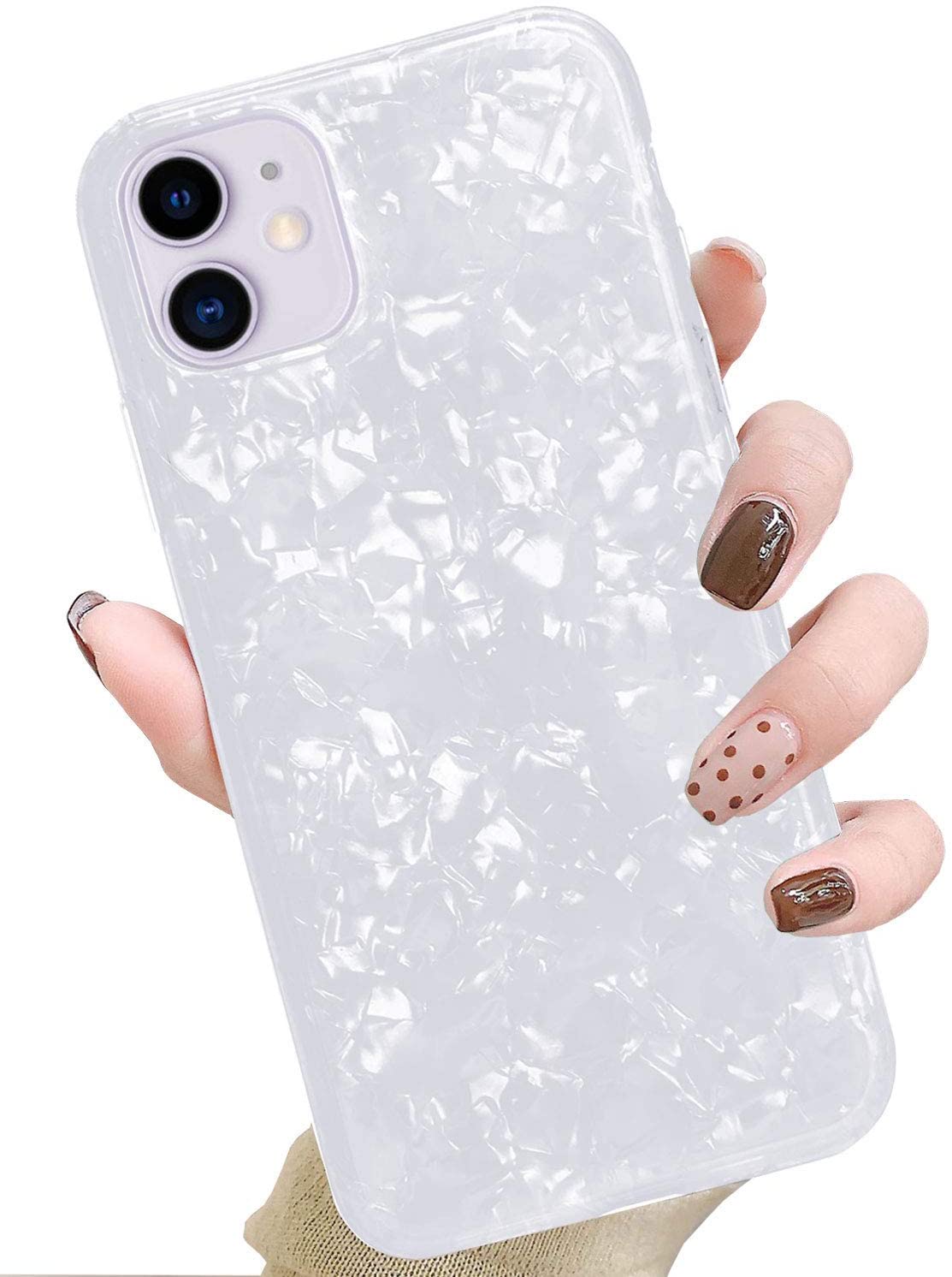 Etui do iPhone 11 kryształowe perłowe białe