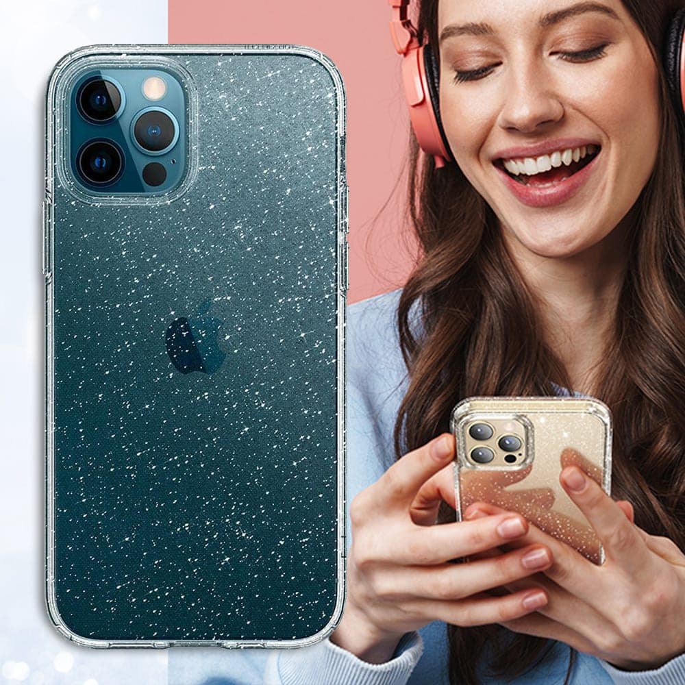 Etui do iPhone 12 Pro Max błyszczące VIP luksusowe przezroczyste. Śliczne etui brokatowe dla kobiety