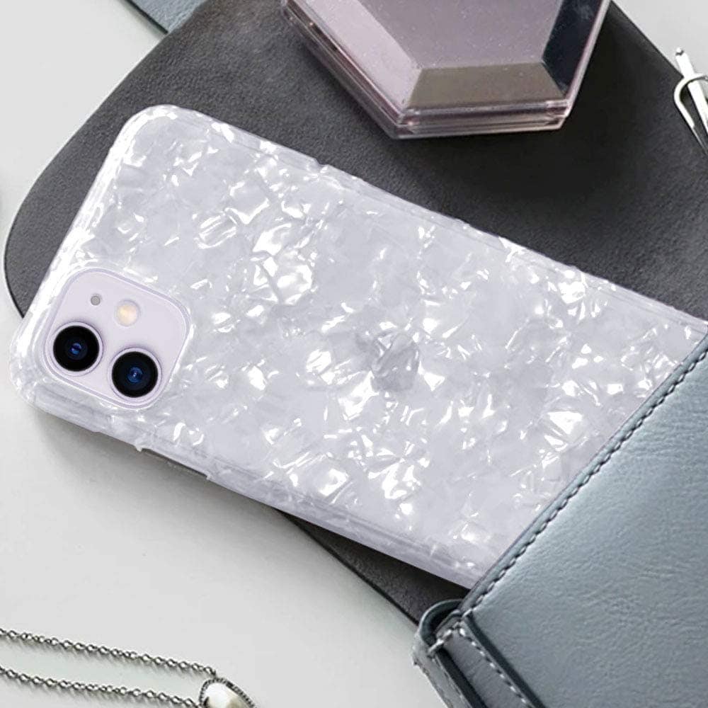 Etui do iPhone 11 kryształowe perłowe białe