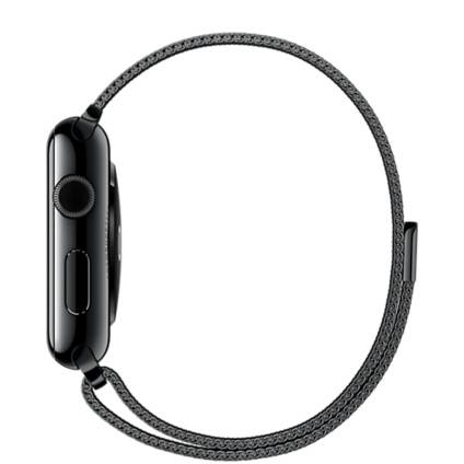 Czarna bransoleta milanese elegancka do zegarka Apple Watch Series 4-10 / SE 40/41/42mm