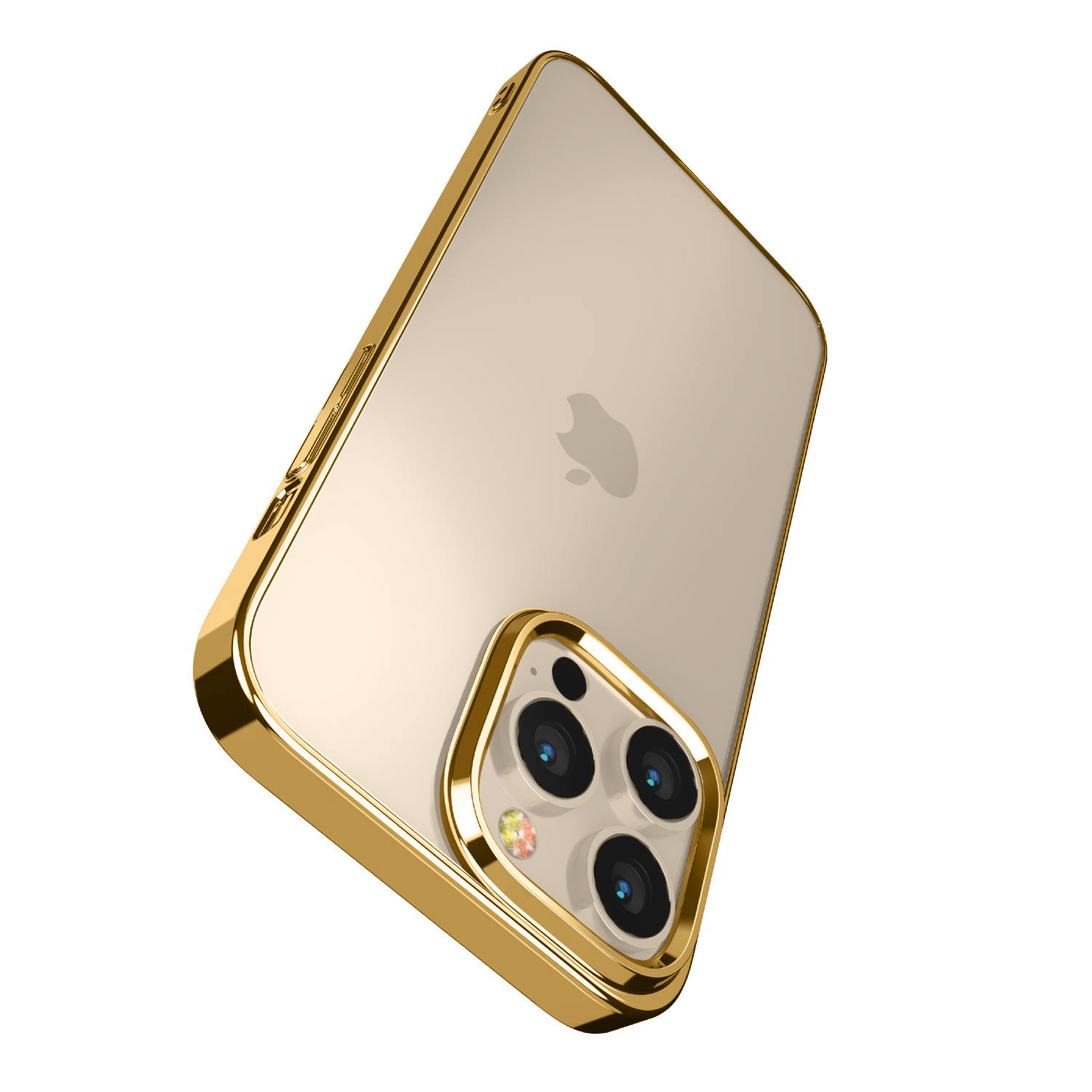 Etui do iPhone 14 Pro JETech Simple Metallic gold przeźroczyste z ramką w kolorze złota (OUTLET)