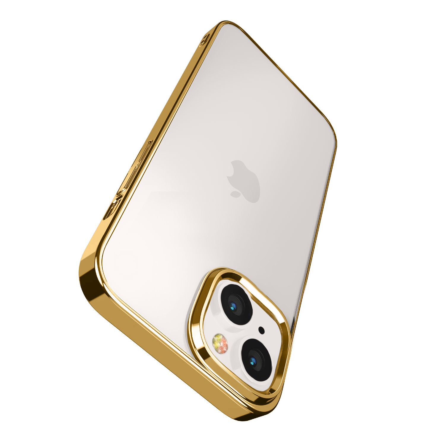 Etui do iPhone 13 JETech Simple Metallic gold przeźroczyste z ramką w kolorze złota (OUTLET)
