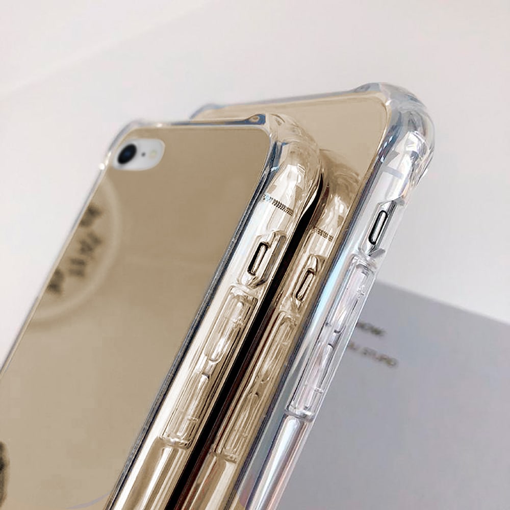 Etui do iPhone SE2022/SE2020/8/7 eleganckie złote lustrzane ze wzmacnianymi bokami