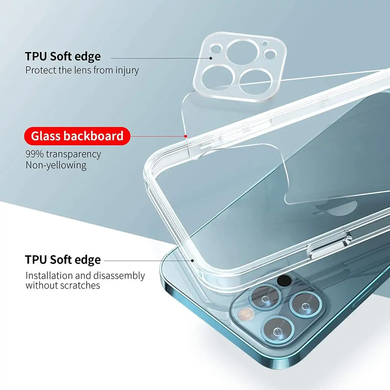 Etui do iPhone 14 Pro Max Unique Crystal Hybrid Case krystalicznie czyste hybrydowe, ochrona aparatu