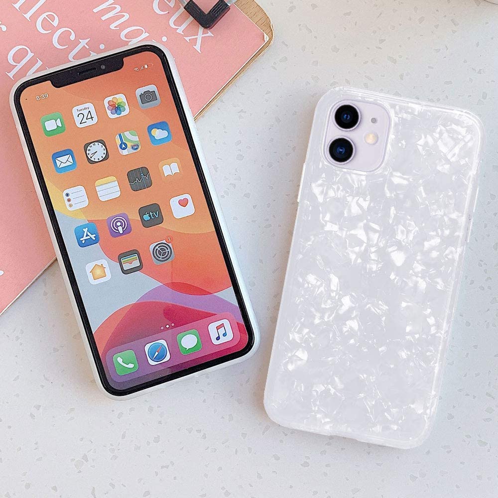 Etui do iPhone 11 kryształowe perłowe białe