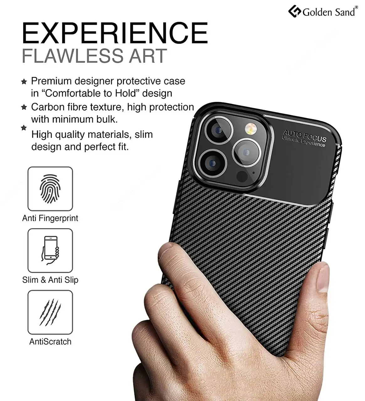 Etui do iPhone 13 Pro Max eleganckie karbonowe, czarne