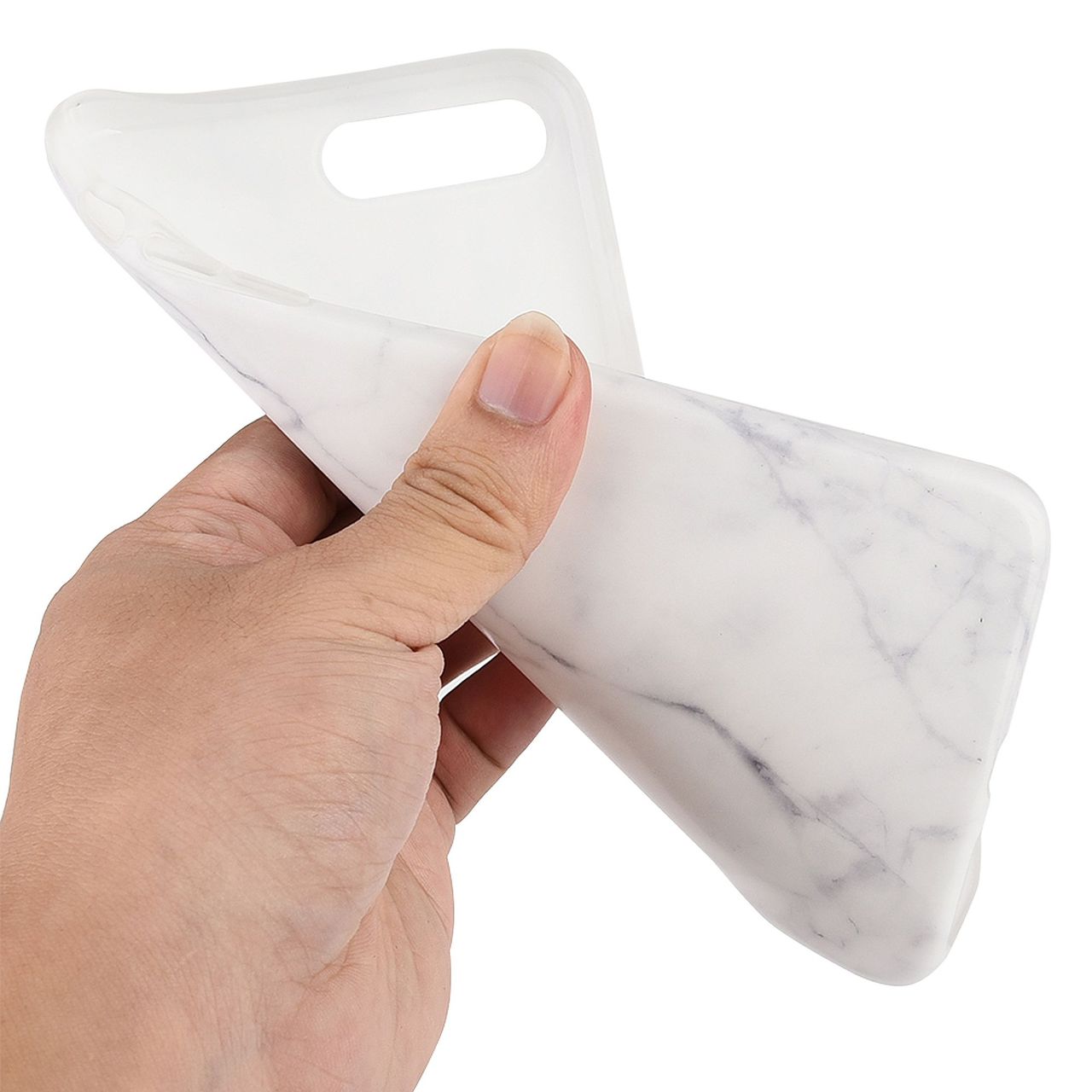 Etui do iPhone 7 Plus/8 Plus eleganckie biało-czarny marmur