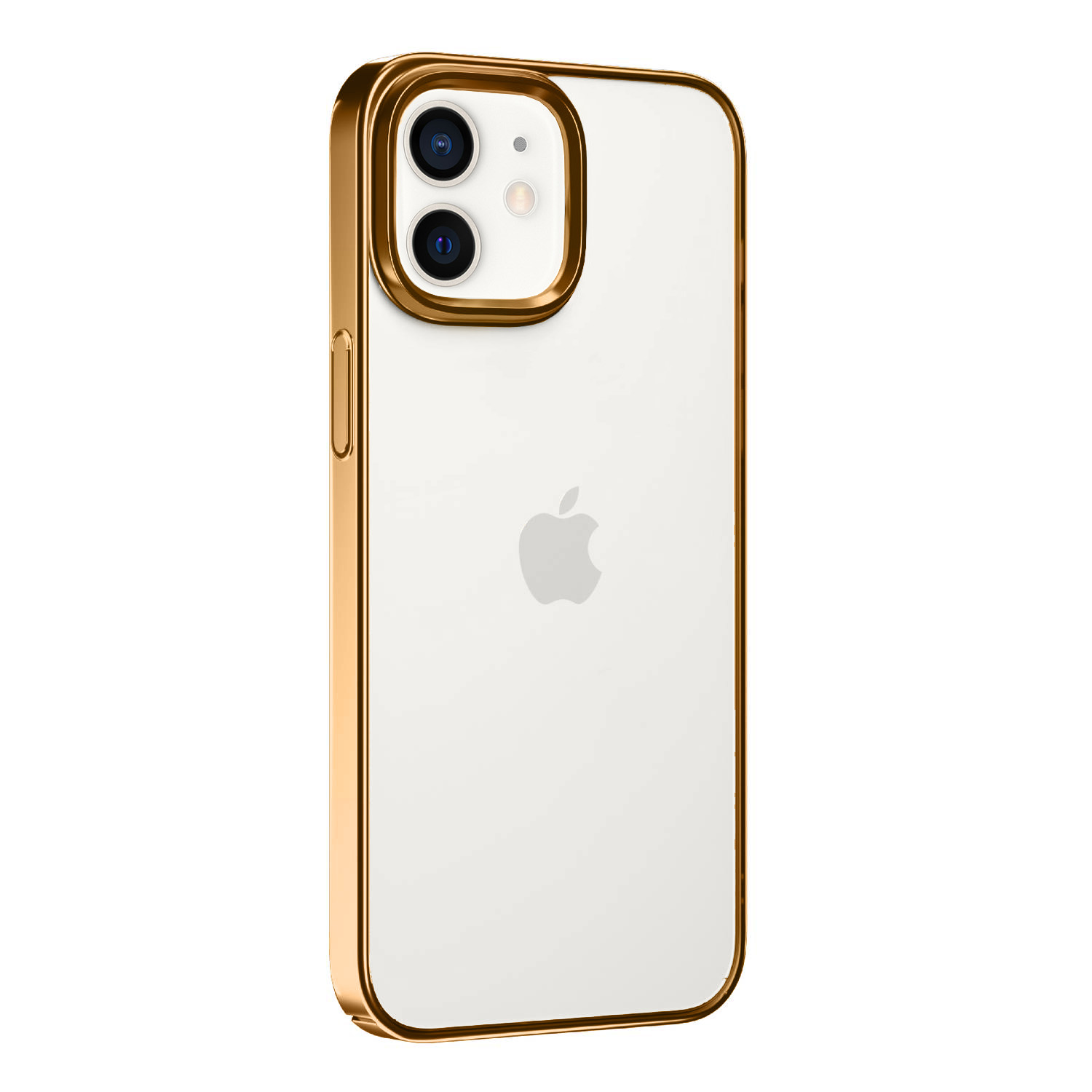 Etui do iPhone 12 Mini JETech Simple Metallic gold przeźroczyste z ramką w kolorze złota (OUTLET)