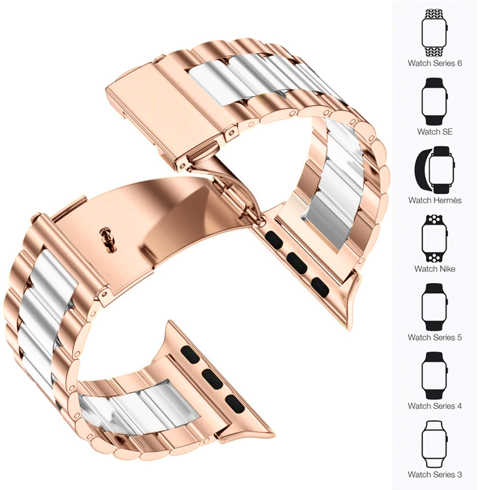 Bransoleta do Apple Watch Ultra 1-2 / Series 4-10 / SE 44/45/46/49mm – różowe złoto