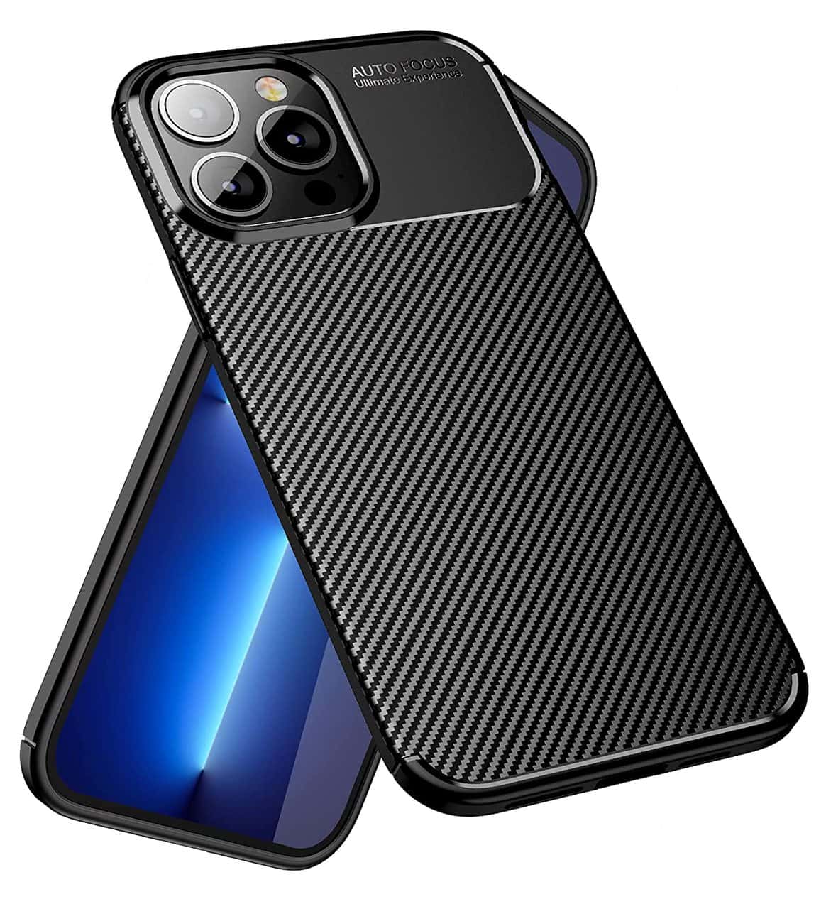 Etui do iPhone 13 Pro Max eleganckie karbonowe, czarne