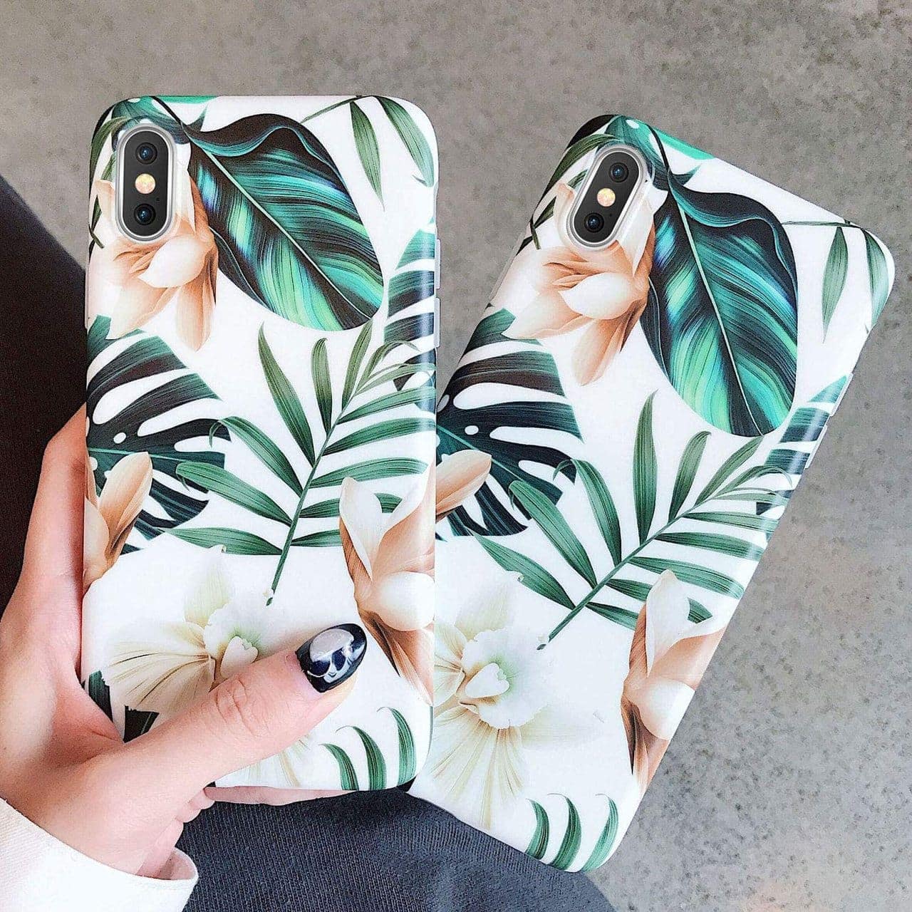 Etui do iPhone XS Max białe w egzotyczne kwiaty