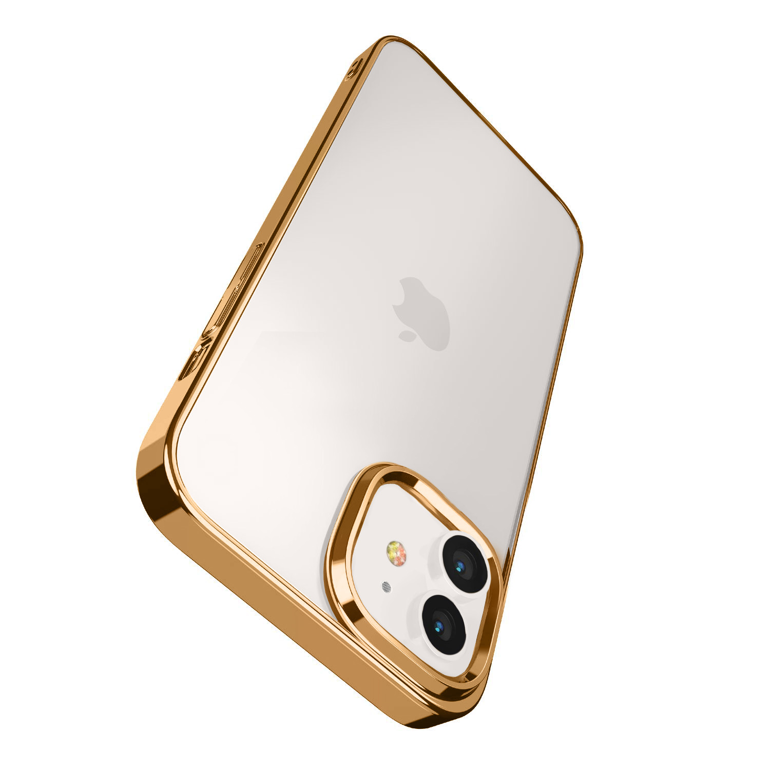 Etui do iPhone 12 Mini JETech Simple Metallic gold przeźroczyste z ramką w kolorze złota (OUTLET)