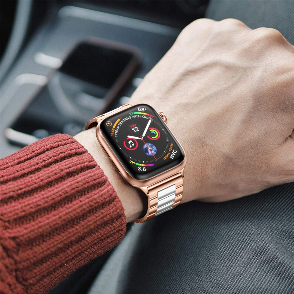 Bransoleta do Apple Watch Ultra 1-2 / Series 4-10 / SE 44/45/46/49mm – różowe złoto