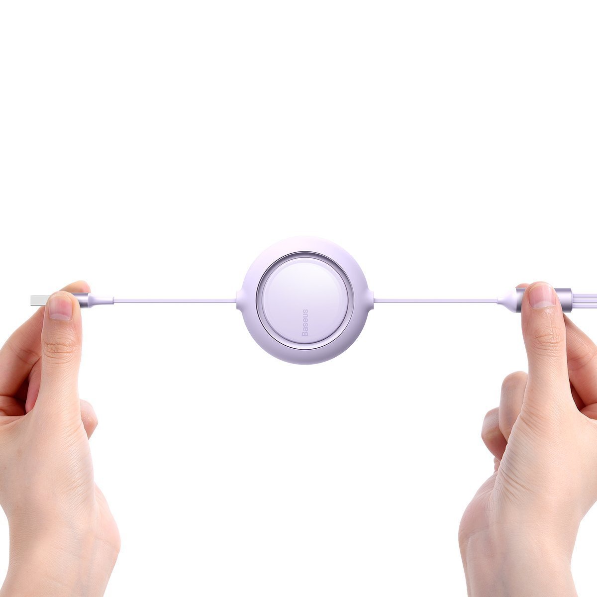 Kabel 3w1 USB – na micro USB, Lightning, USB Typ C, PD66W, 1.2 metra, fioletowy