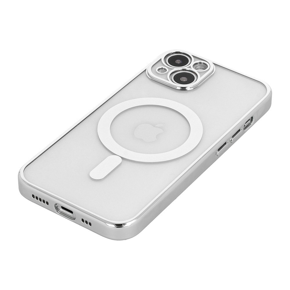 Etui do iPhone 13 Mini premium silver MagSafe z osłoną kamery, srebrne (OUTLET)