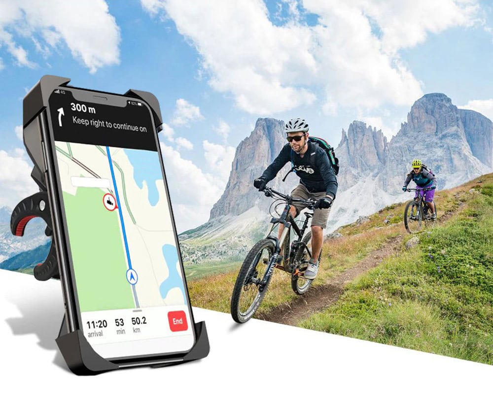 Uchwyt rowerowy do wszystkich telefonów, bardzo stabilny, mocowany do kierownicy, czarny