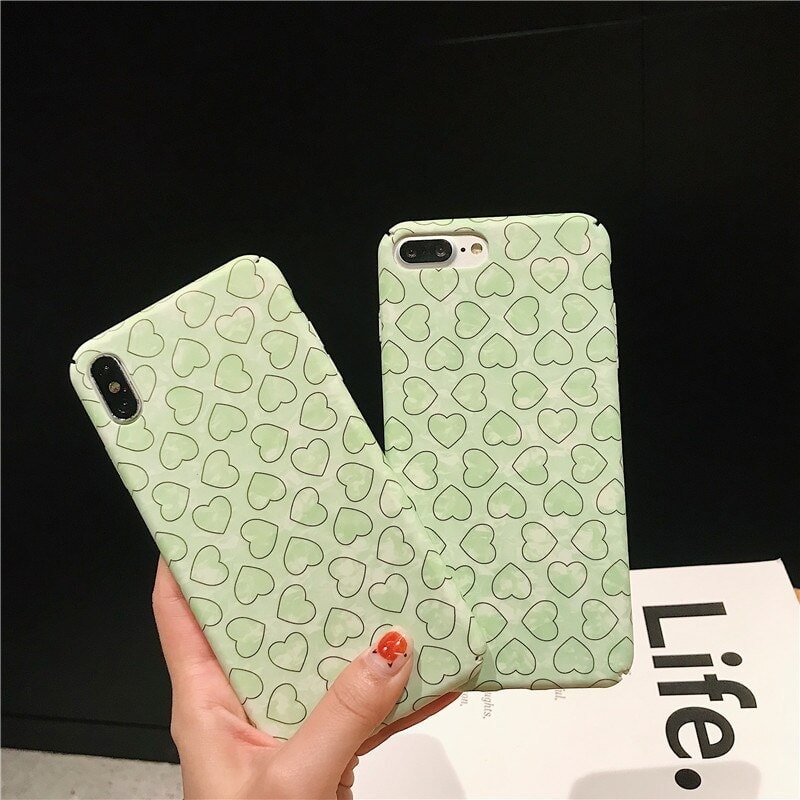 Etui do iPhone XS Max eleganckie zielone serduszka
