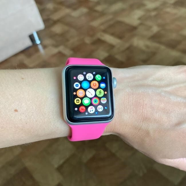 Sportowy pasek silikonowy do zegarka Apple Watch Series 3-9 / SE 38/40/41mm – rożowy