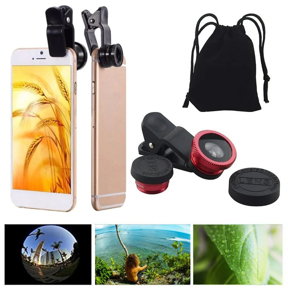 Zestaw nowoczesnego fotografa 3w1: statyw z uchwytem + lampa selfie +zestaw obiektywów