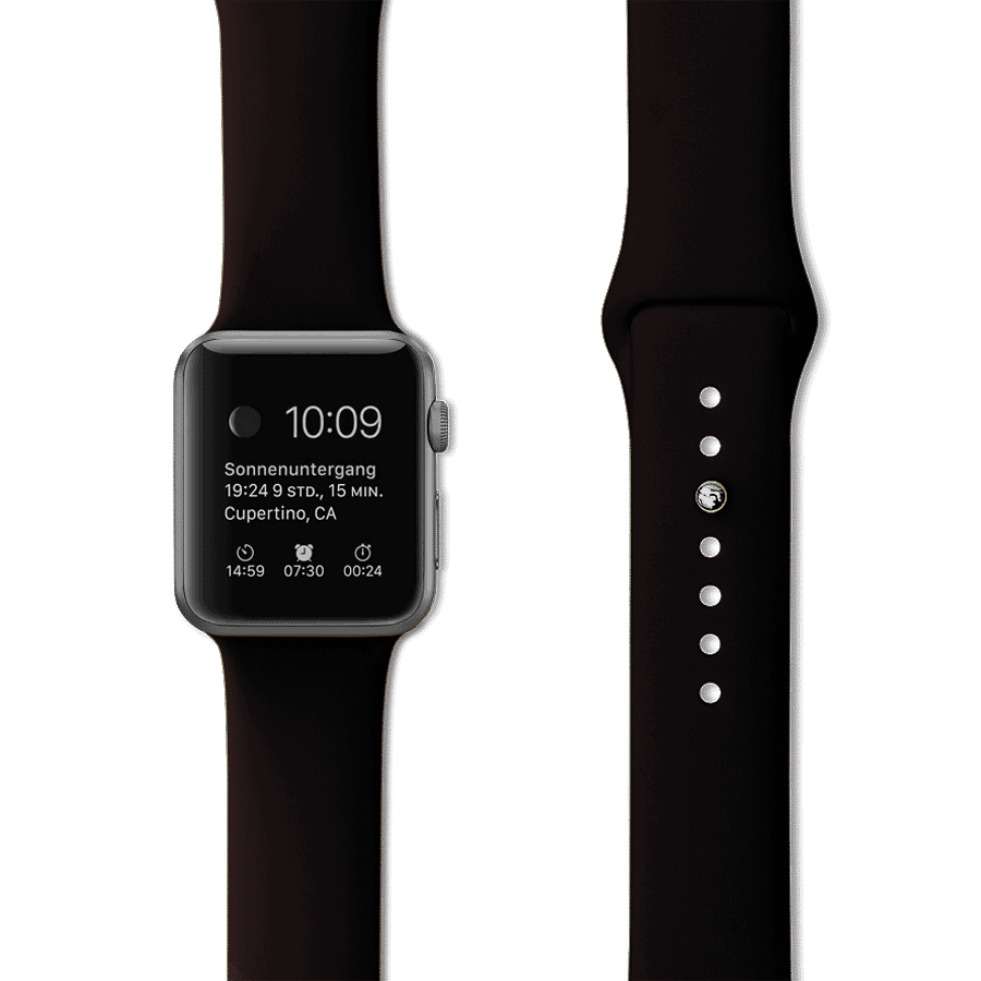 Sportowy pasek silikonowy do zegarka Apple Watch Ultra 1-2 / Series 4-10 / SE 44/45/46/49mm – kolor czarny