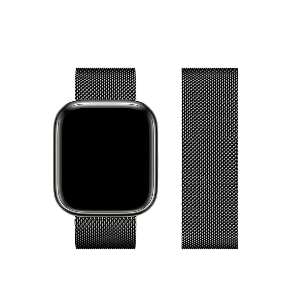Czarna bransoleta milanese elegancka do zegarka Apple Watch Ultra 1-2 / Series 4-10 / SE /44/45/46/49mm