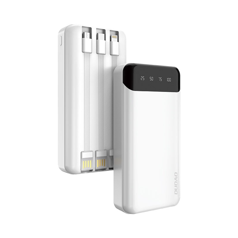 duży, pojemny power bank 20000mah 3w1 (lightning, usb typ c, micro usb) wyświetlacz led, czarny (kopia)