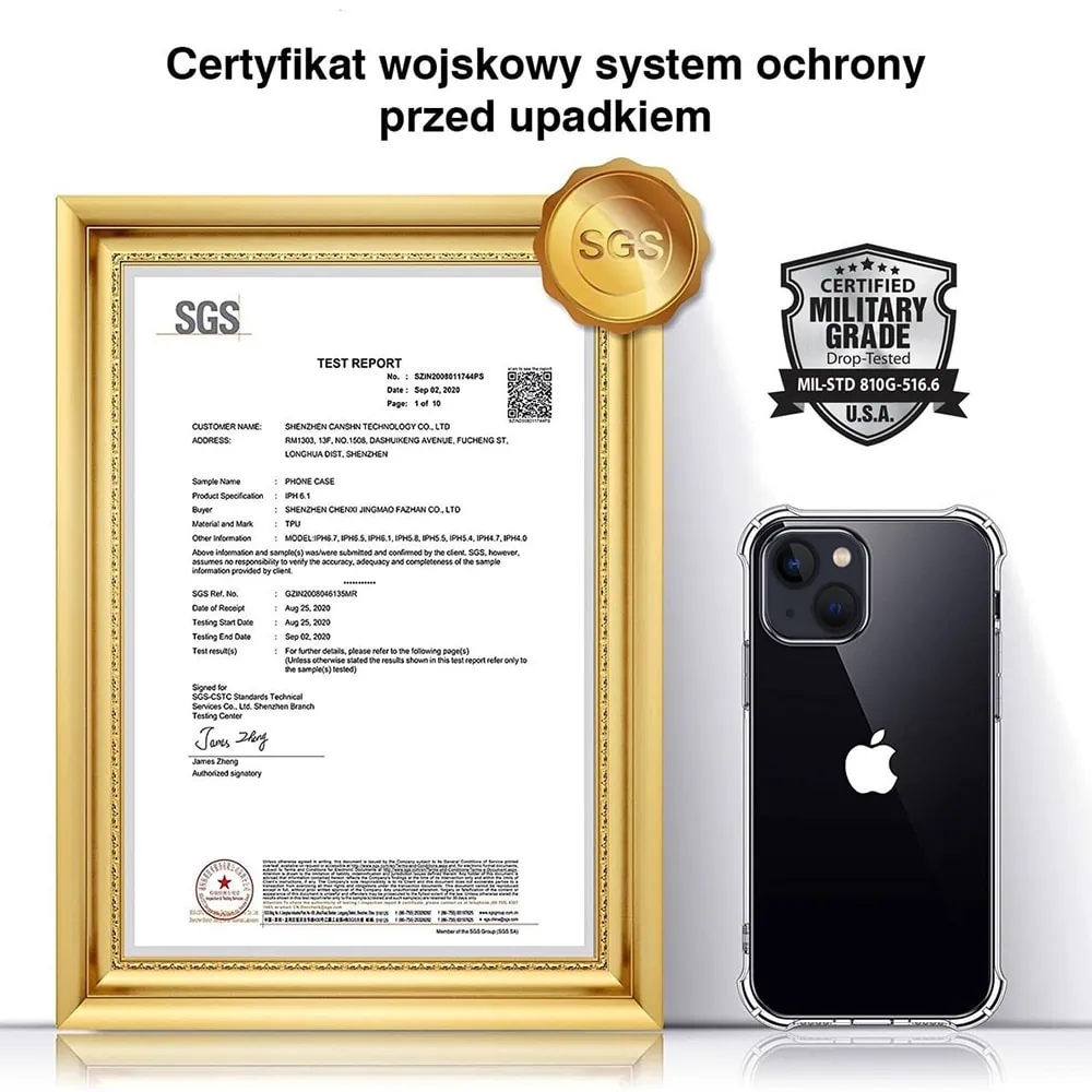 Etui bumper iPhone 15 Premium VIP certyfikowany case wzmocnione rogi, przeźroczyste