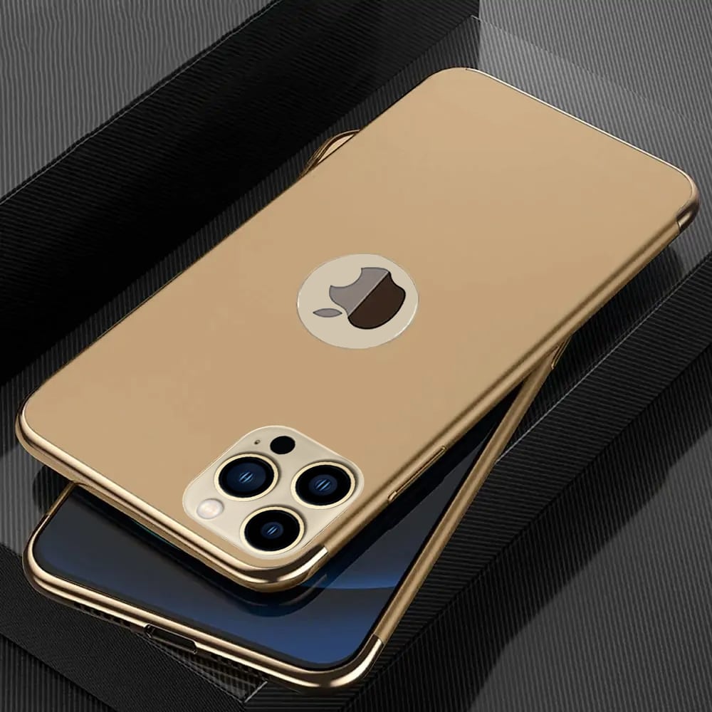 Etui do iPhone 13 Pro Max eleganckie cienkie z widocznym logo, złote