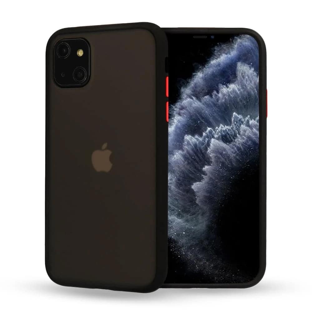 Etui do iPhone 13 półprzeźroczyste matowe z ochroną aparatu, czarne (OUTLET)