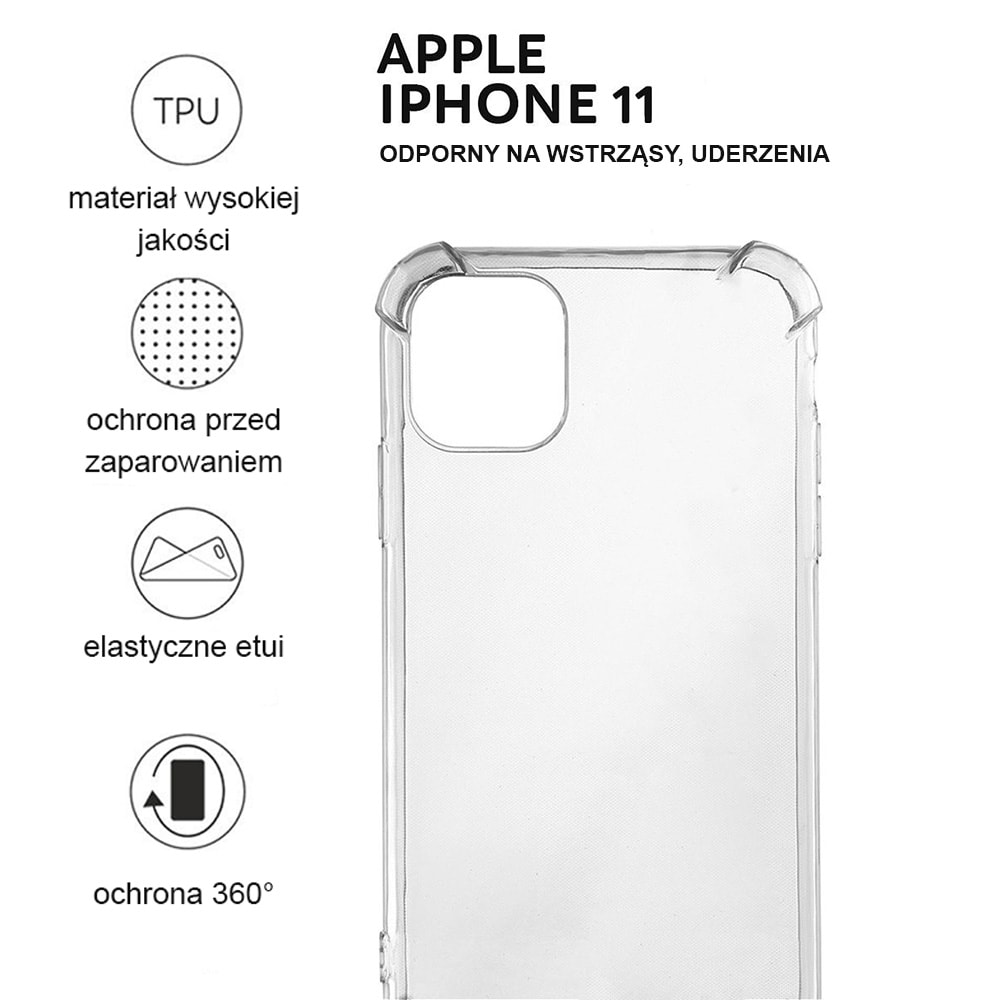 Etui do iPhone 11 przeźroczyste pancerne HQ ze wzmocnionymi rogami