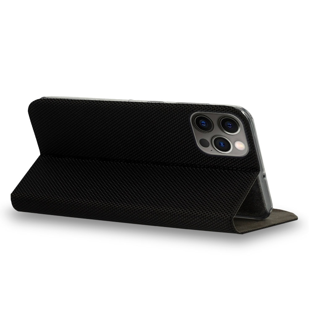 Etui do iPhone 12 Pro Max (6.7) eleganckie stylowe czarne z klapką