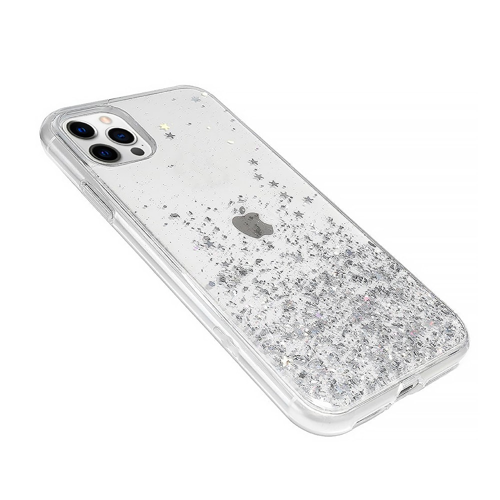 Etui do iPhone 12 Pro przeźroczyste silikonowe z brokatem