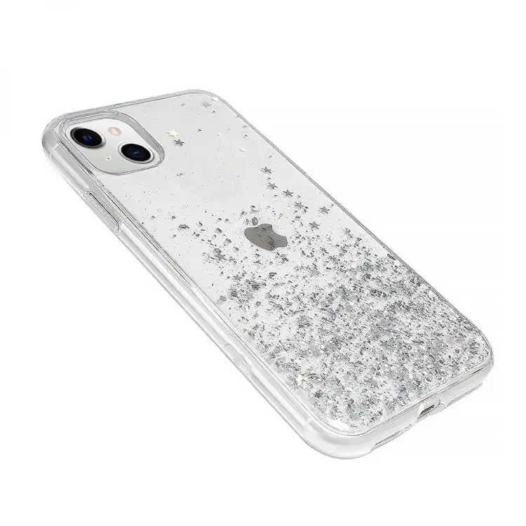 Etui do iPhone 13 Mini przeźroczyste silikonowe z brokatem