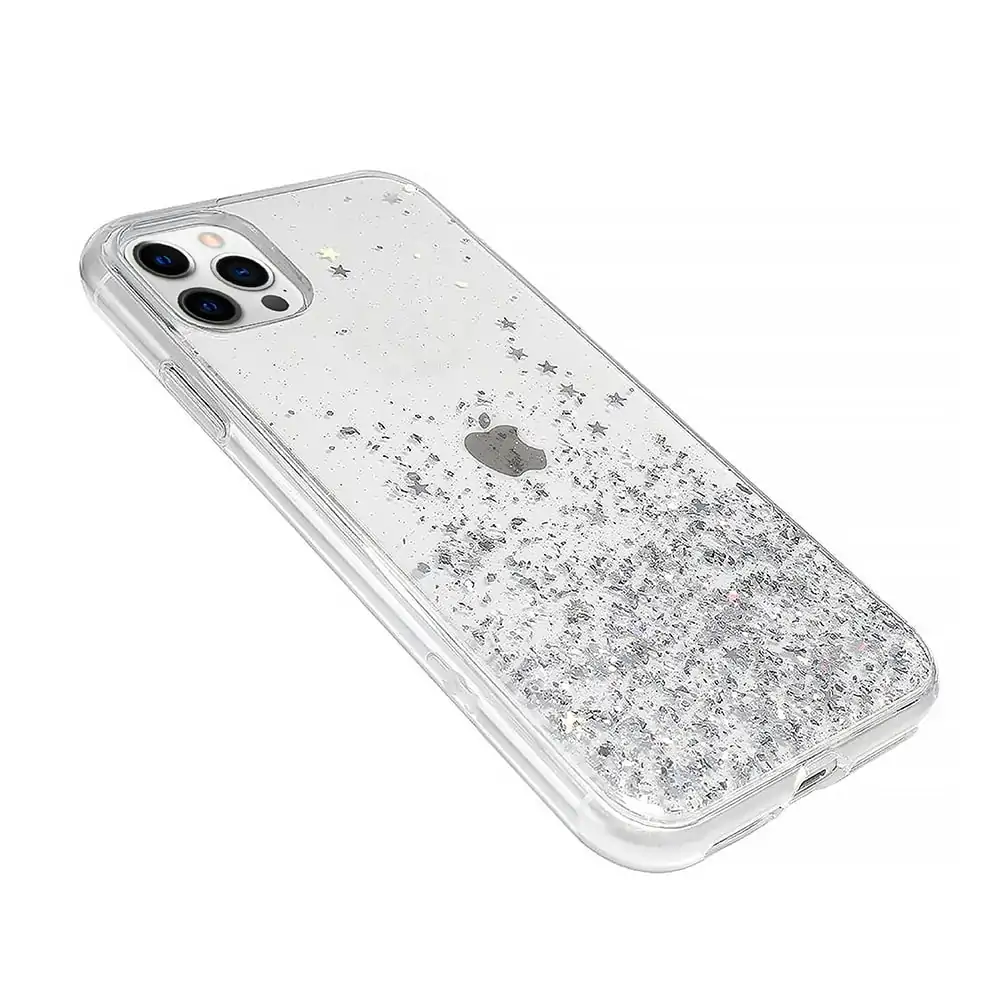 Etui do iPhone 12 Pro Max przeźroczyste silikonowe z brokatem