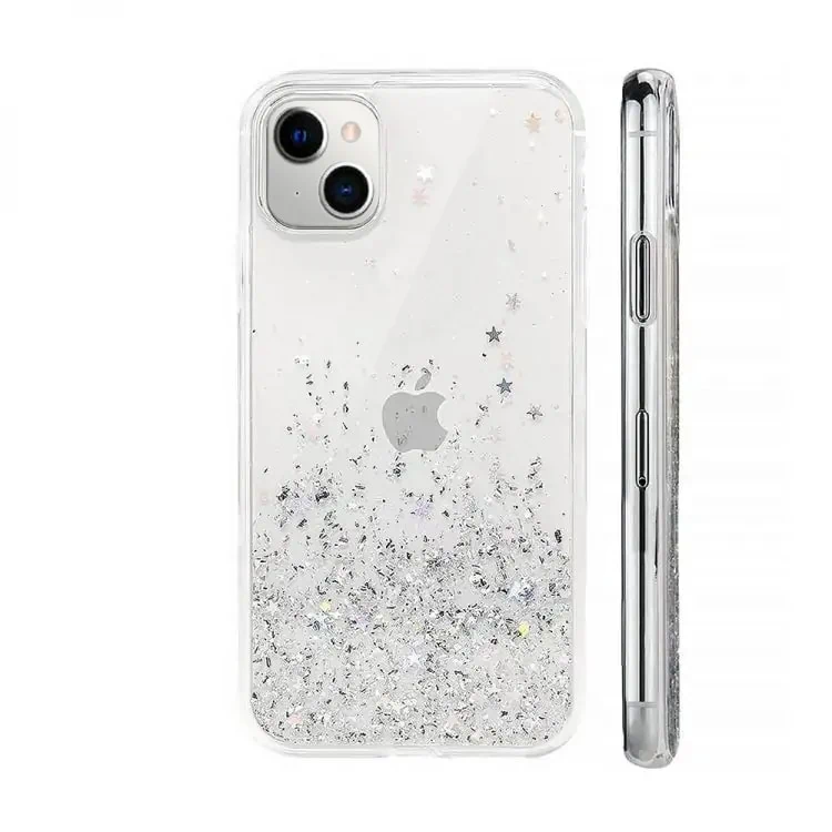 Etui do iPhone 13 Mini przeźroczyste silikonowe z brokatem