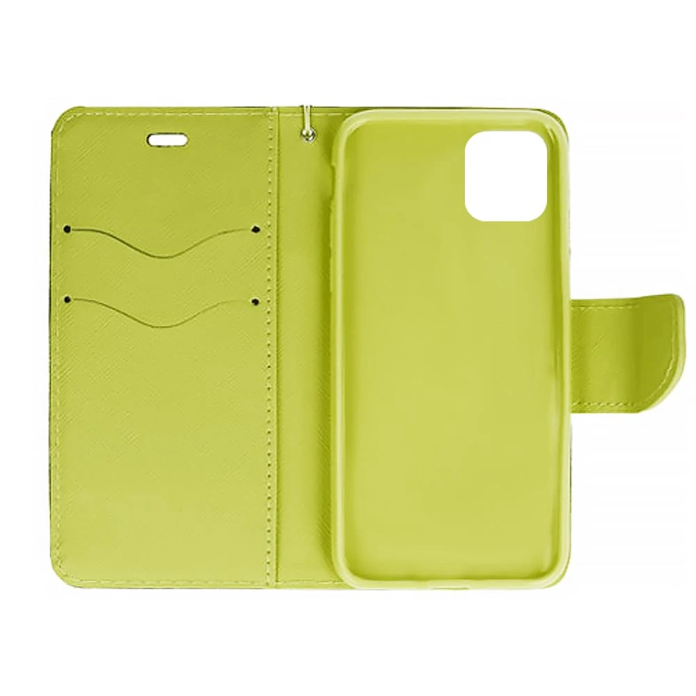 Etui do iPhone 12 Pro trwałe ochronne granatowo-limonkowe