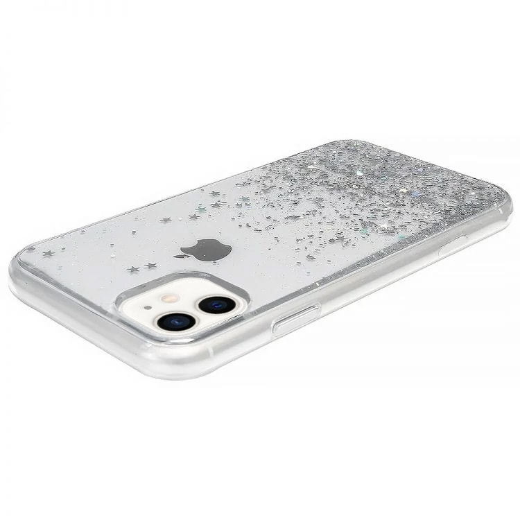 Etui do iPhone 12 przeźroczyste silikonowe z brokatem