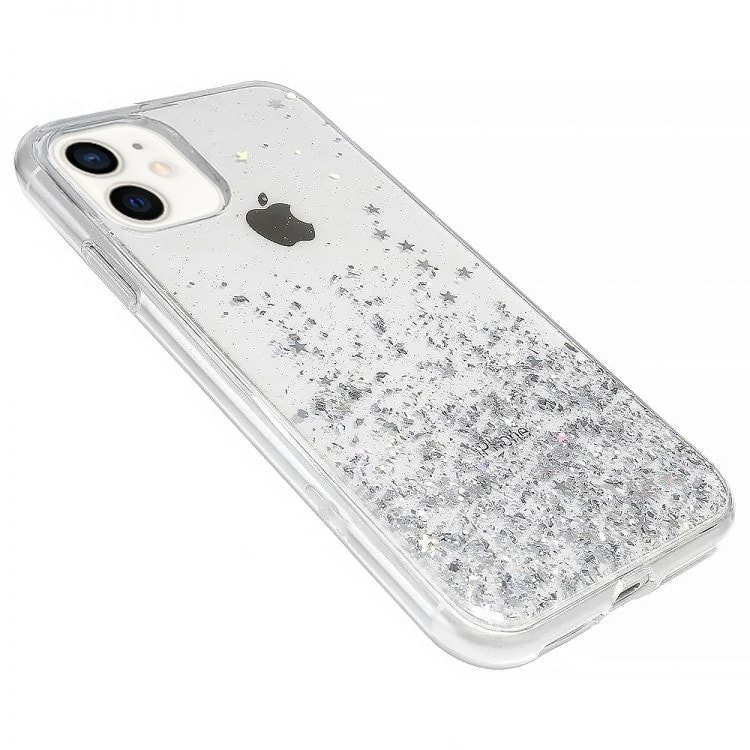 Etui do iPhone 12 przeźroczyste silikonowe z brokatem