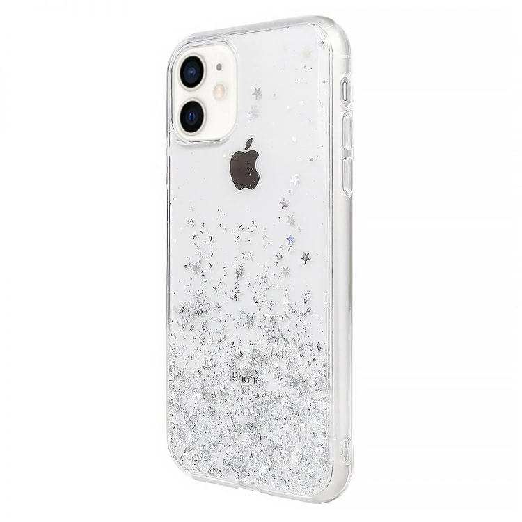 Etui do iPhone 12 przeźroczyste silikonowe z brokatem