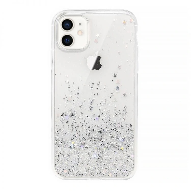 Etui do iPhone 12 przeźroczyste silikonowe z brokatem