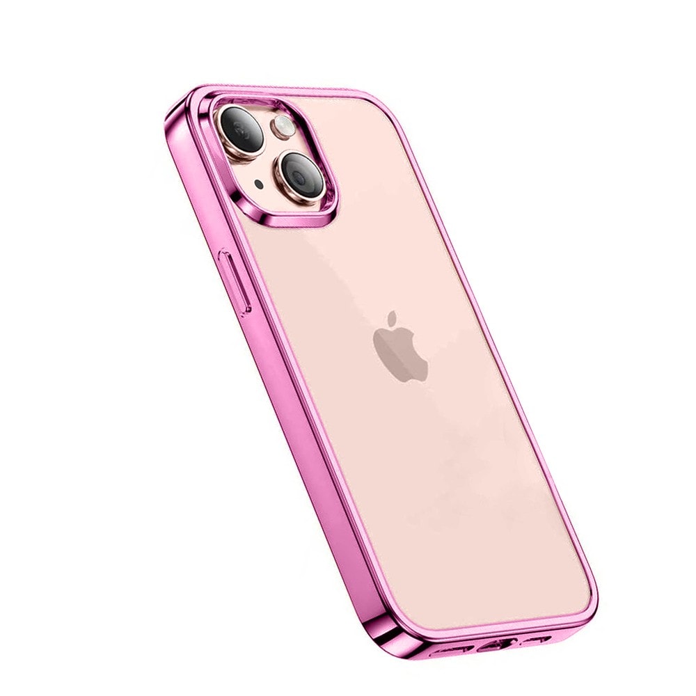 Etui do iPhone 13 JETech Simple Metallic Pink, przeźroczyste z ramką w kolorze różowym (OUTLET)
