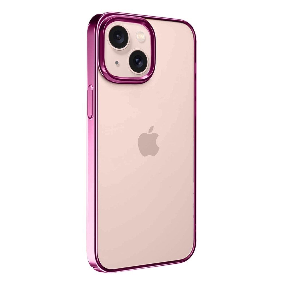 Etui do iPhone 13 JETech Simple Metallic Pink, przeźroczyste z ramką w kolorze różowym (OUTLET)