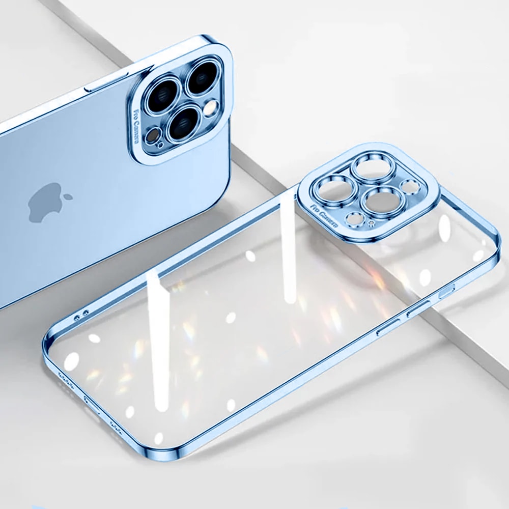 Etui do iPhone 13 Pro Max Camera High PRO z osłoną kamery, górski błękit