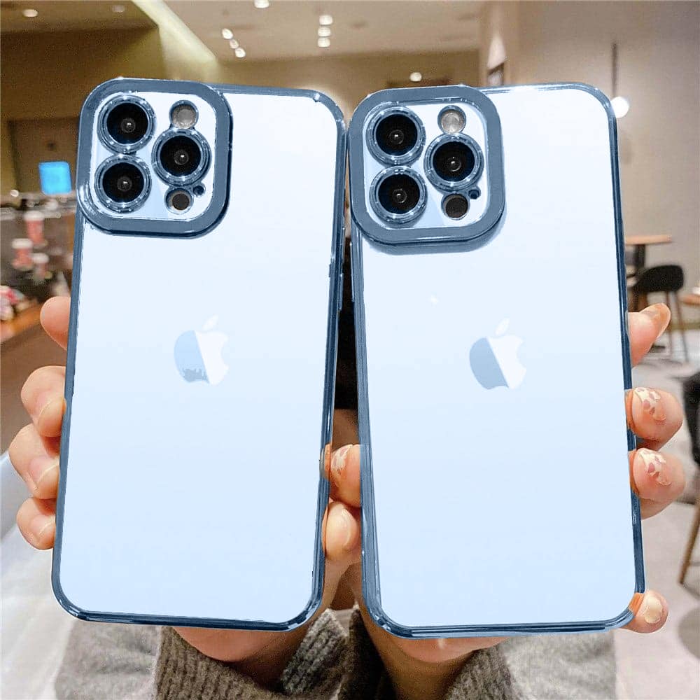 Etui do iPhone 13 Pro Max Camera High PRO z osłoną kamery, górski błękit
