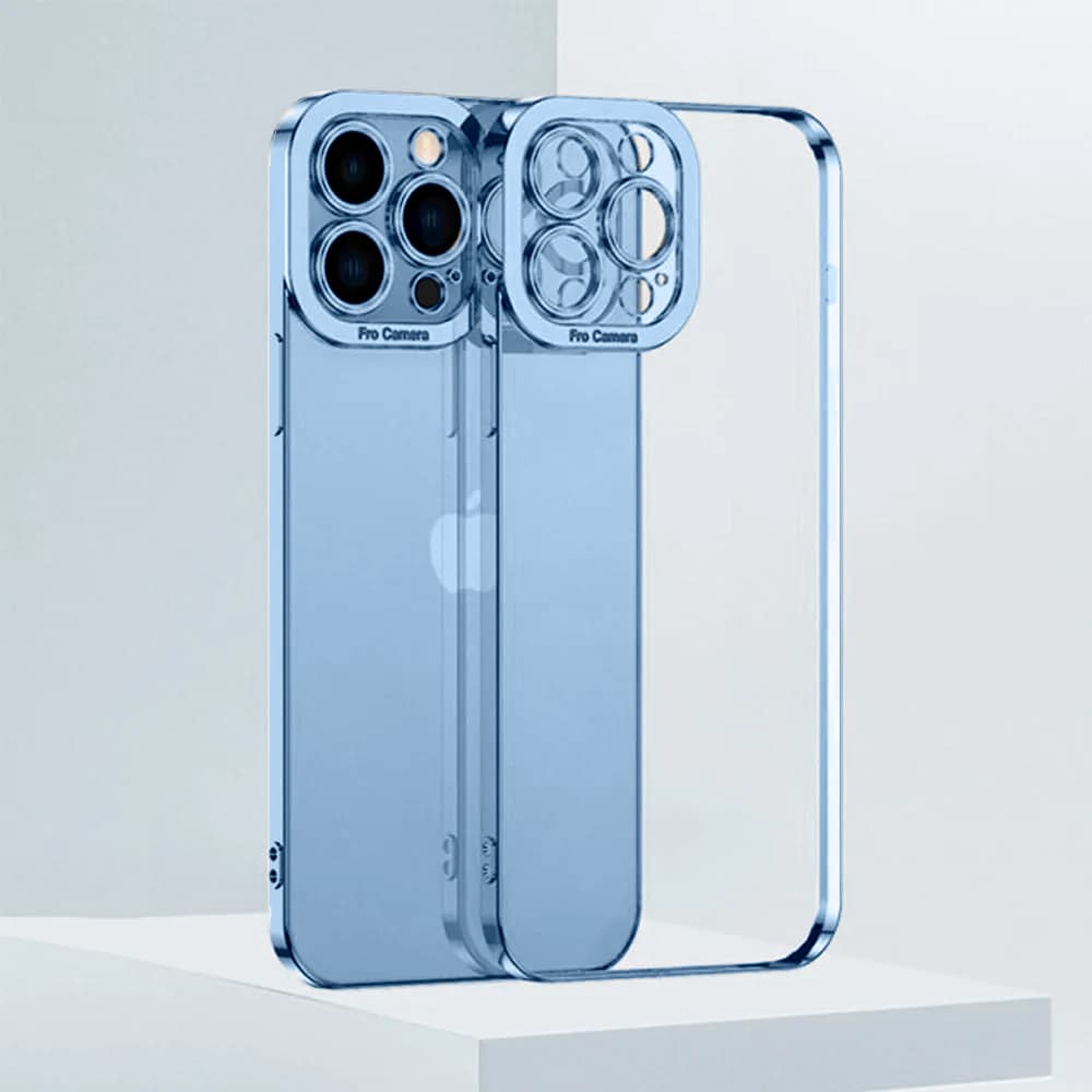 Etui do iPhone 13 Pro Max Camera High PRO z osłoną kamery, górski błękit