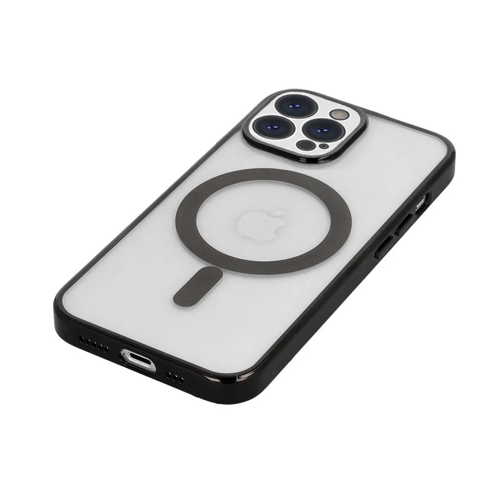 Etui do iPhone 13 Pro premium black MagSafe z osłoną kamery, czarne