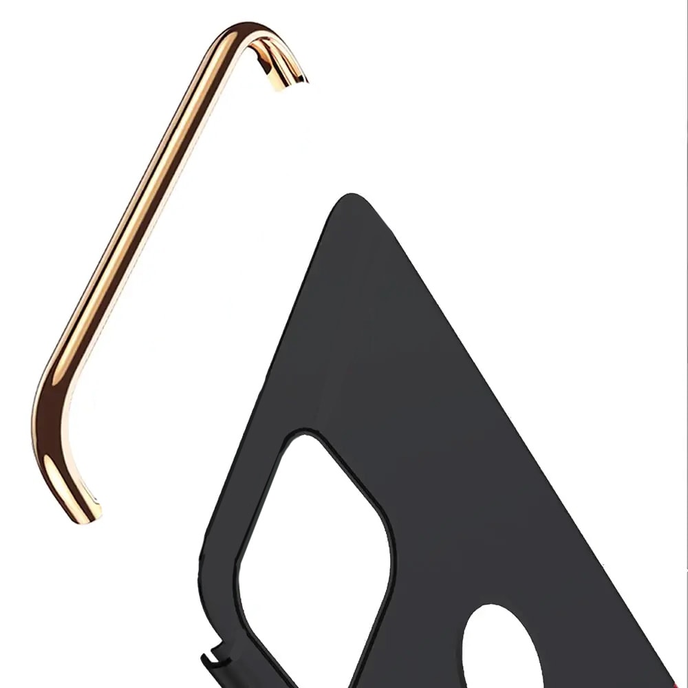 Etui do iPhone 13 Pro eleganckie cienkie ze zdobieniami i widocznym logo, czarne (OUTLET)