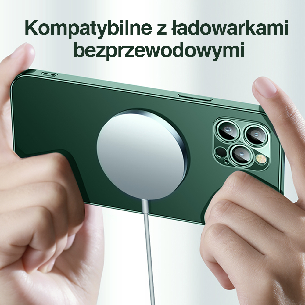 Etui do iPhone 13 Pro Max premium green z osłoną kamery, alpejska zieleń (OUTLET)