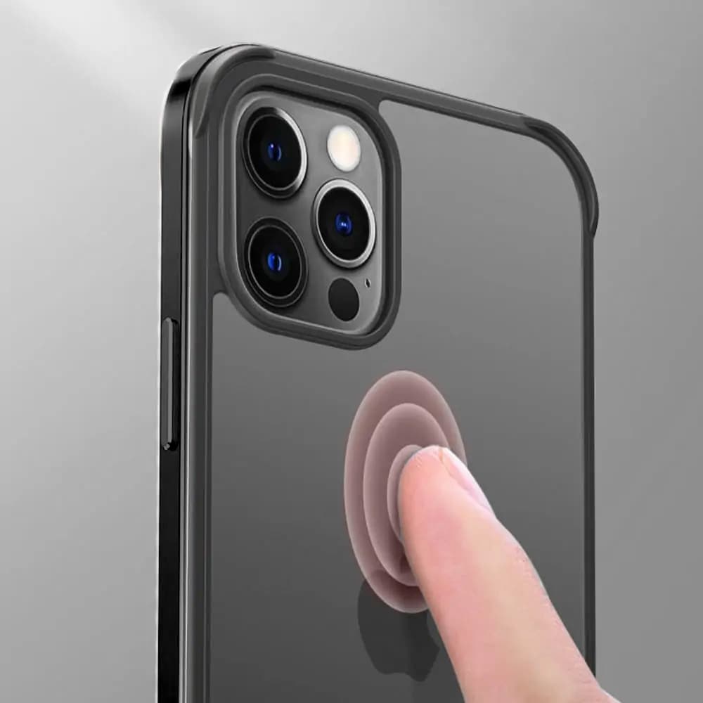 Etui do iPhone 13 Pro Max krystalicznie krystaliczny tył z metalową ramką, trwałe, eleganckie Sulada oryginal, czarne grafitowe